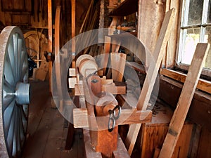 Old fashioned woodworkers workshop photo