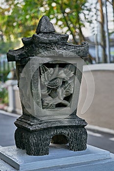 Old fasioned style garden cement or stone made lamp or latern