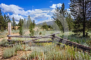 Old fence in the mountains