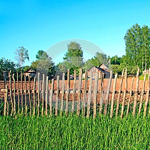 Old fence in village
