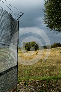 Old fences from inner german border near the city Doemitz photo