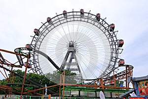 Old Ferris Wheel in the city of Vienna, Austria