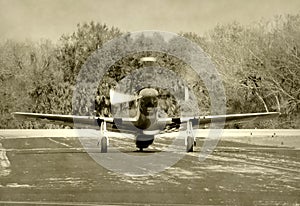 Old fighter airplane