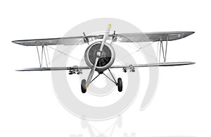Old fighter plane on white background with clipping