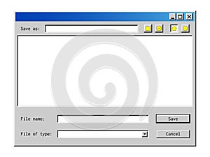 Old file explorer window mockup