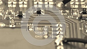 Old film circuit board - Microelectronic components