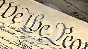 Old film Preamble to the Constitution the United States of America