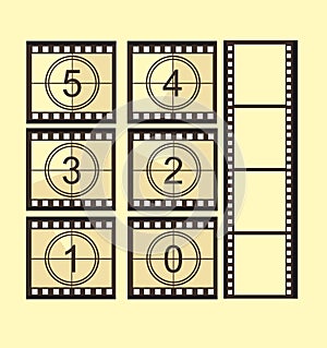 Old film strip countdown