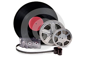 Old film strip, photographic film, record