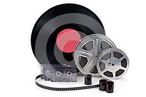 Old film strip, photographic film, record