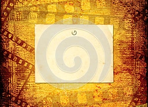 Old filmstrip on the paper