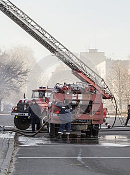 Old fire engine, fire brigade