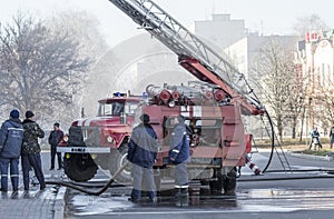 Old fire engine, fire brigade