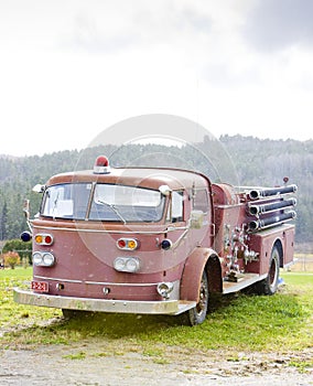 old fire engine, Vermont, USA