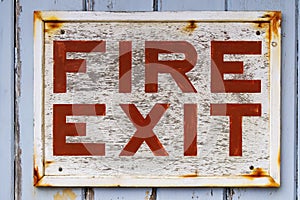 Old Fire Exit sign