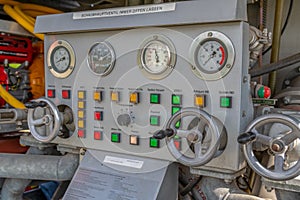 Old fire truck control panel