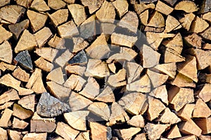 Old firewood stacked