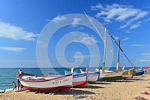 Old fishboats on the beach