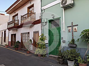 Old fishermen houses in Puerto de la Cruz on Tenerife island in Spain