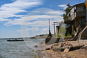 Old fishermens district Bogudonia in Taganrog town photo