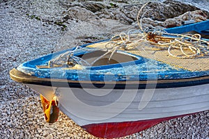 Old fishing boat on the beach