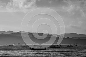 The old fishing boat at the beach Tulungagung, Indonesia