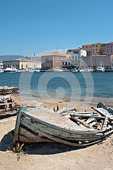 Old fishing boat. Chania, Crete, Greece