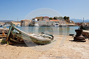 Old fishing boat. Chania, Crete, Greece