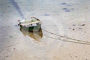 Old fishing boat moored