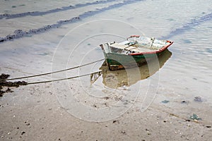 Old fishing boat moored