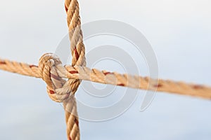 Old fishing boat rope with a Tied Knot