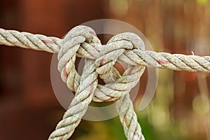 Old fishing boat rope with a Tied Knot