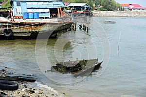 Old fishing boat wreck fishing boat