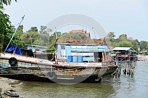 Old fishing boat wreck fishing boat