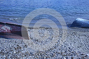 Old fishing boats on beach