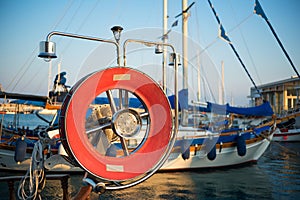 Old fishing boats in Limassol harbour. Cyprus