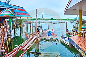 The old fishing pier, Ko Panyi floating village, Phang Nga Bay, Thailand