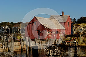 Old Fishing Shack Motif Number One with lobster traps