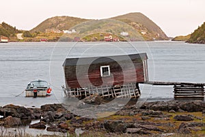 Old fishing shack in Newfoundland NL Canada