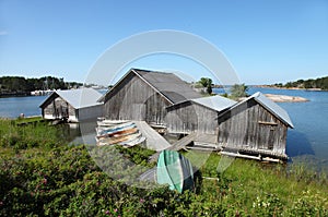 Fishing sheds and boats somewhere on the Aland Islands