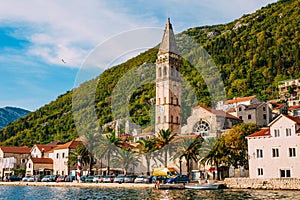 The old fishing town of Perast on the shore of Kotor Bay