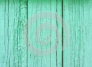 old flaked peeled weathered green paint wood planks texture