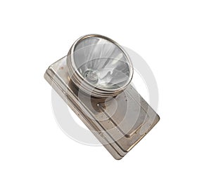 Old flashlight angle view.