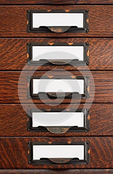 Old Flat File Drawers With Blank Labels