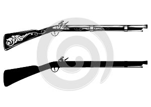 Old flintlock rifle photo