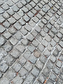 Old floor made from cement bricks