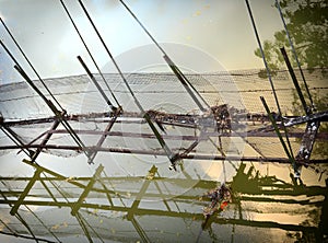 Old foot-bridge Reflection