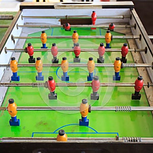 Old football table, soccer table