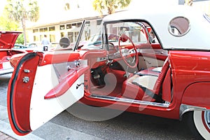 The old Ford Thunderbird Car at the car show