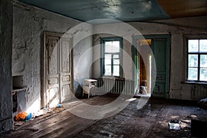 Old forgotten abandoned house interior